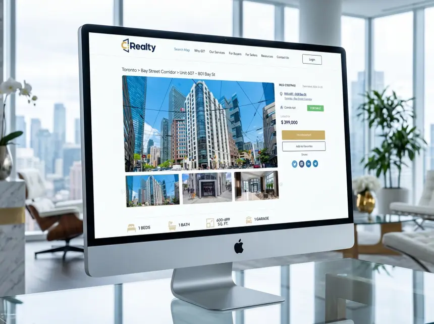Realtor website on a laptop