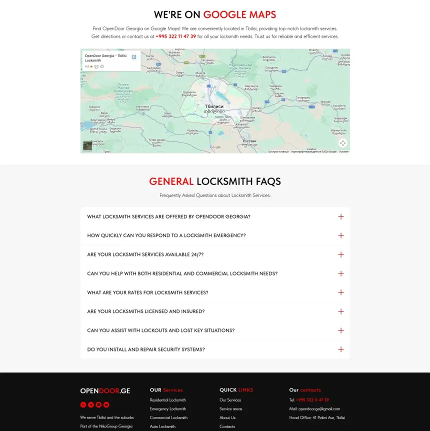 OpenDoor Georgia home page with reviews and coverage area