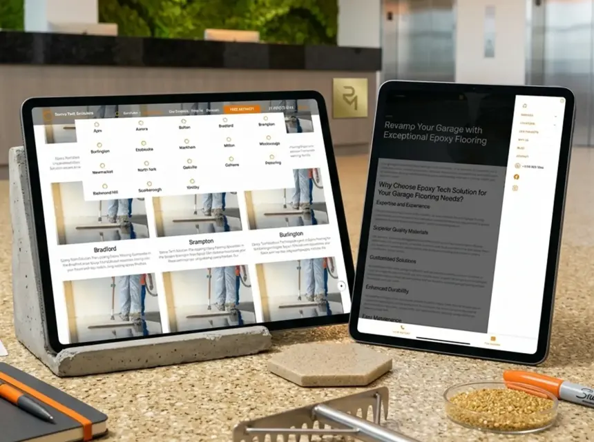 Five-step process on the epoxy contractor website