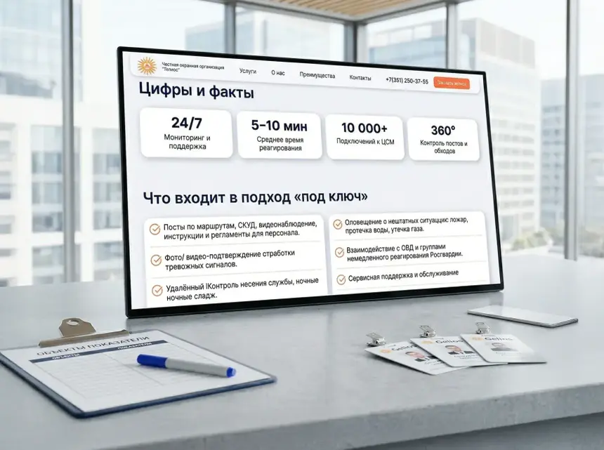 Key numbers section on the Gelios website
