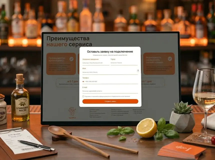 ApperKot connection form on a laptop