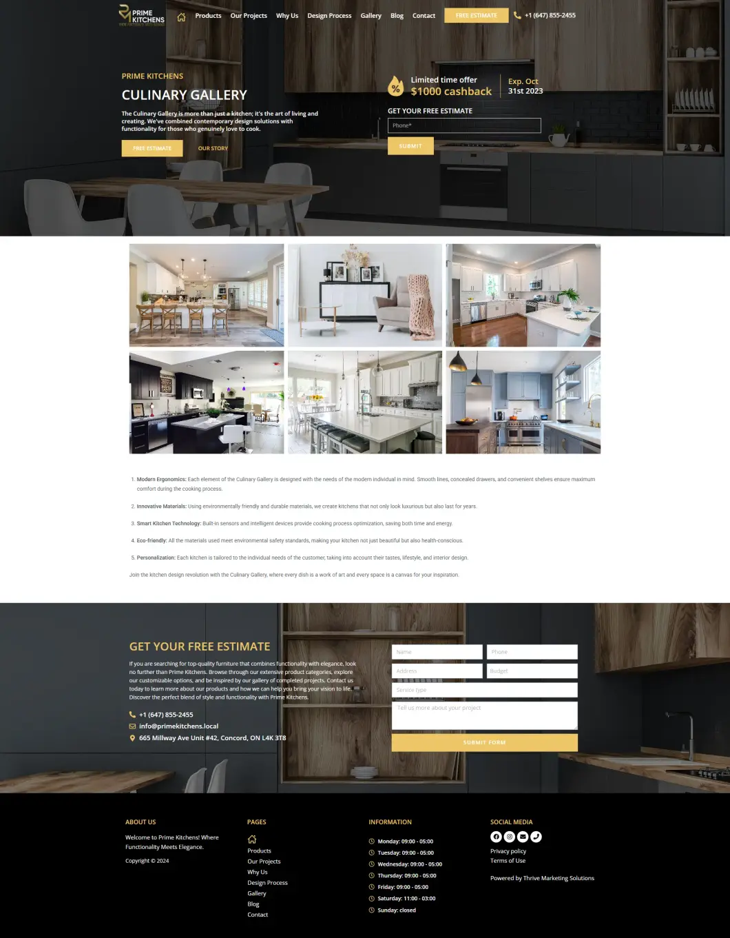 Galerie de projets du site Web de Prime Kitchens
