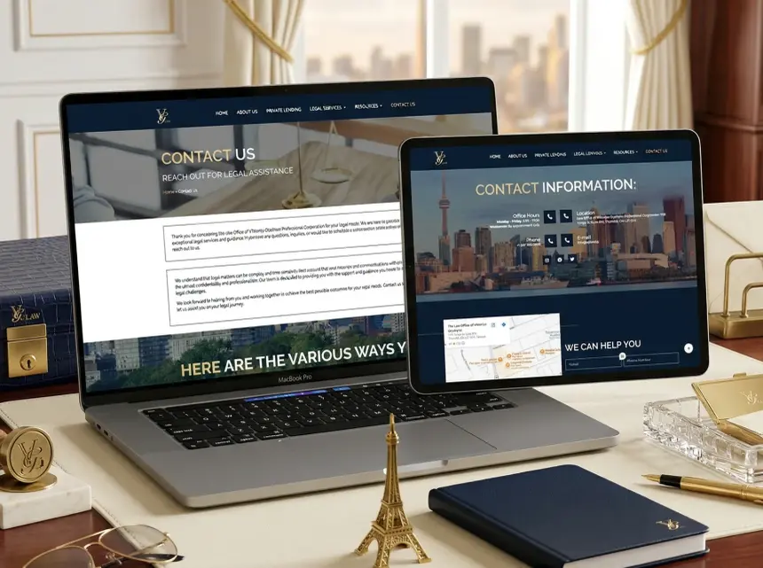 VG Law contact page with consultation form and map