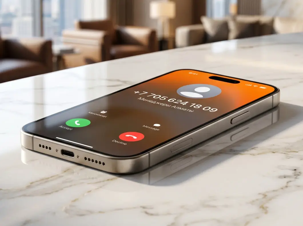 KazakhUpack cloud phone system on an iPhone