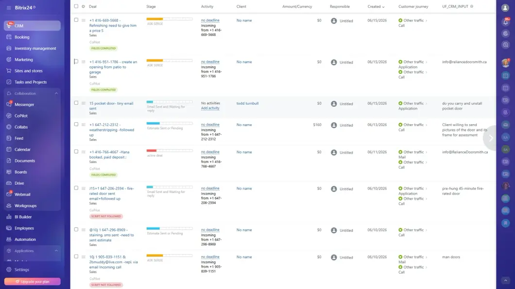 Bitrix24 pipeline stages