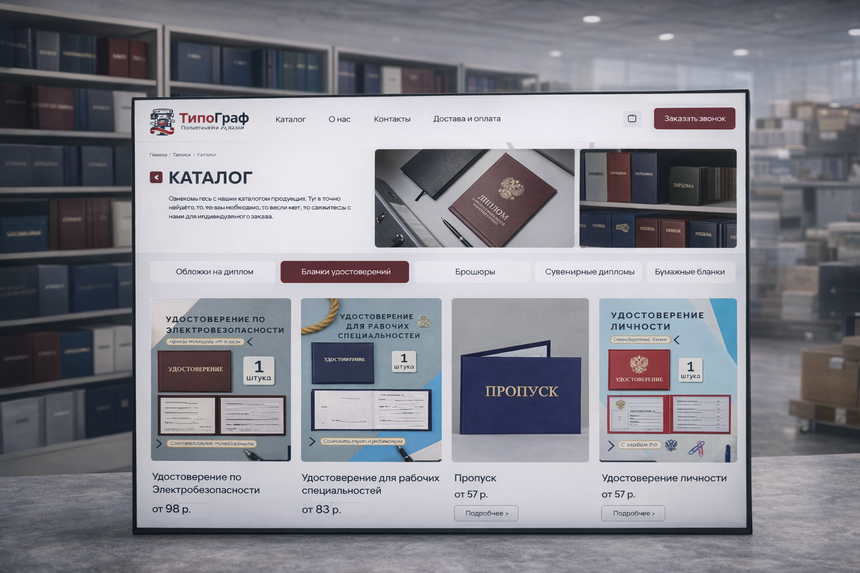 Tipograf Print catalogue with filters