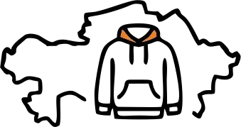  Иконка — карта Казахстана с худи