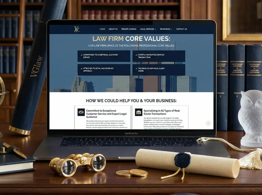 Core values section on the VG Law website