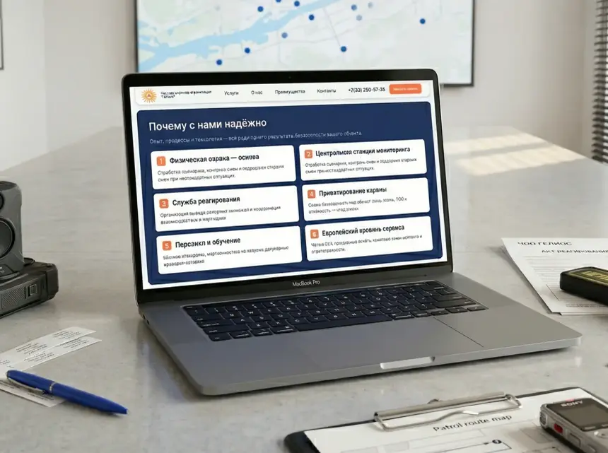 Trust section with client letters on the Gelios website
