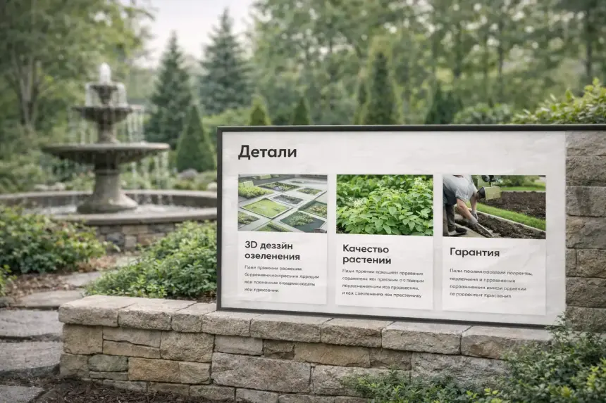 GreenFuture services page displayed outdoors