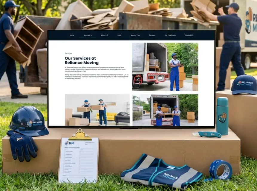 Service page with sidebar navigation