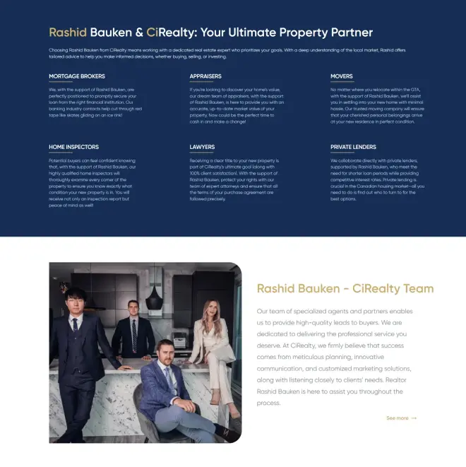 About Rashid Bauken section on the realtor website