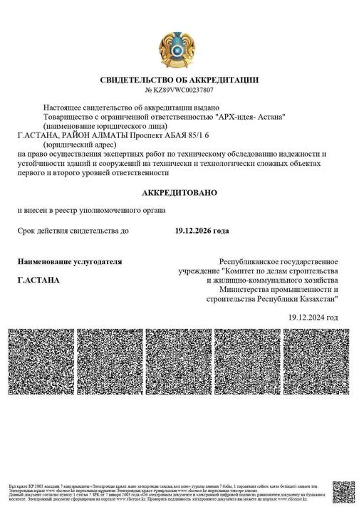 Свидетельство об аккредитации