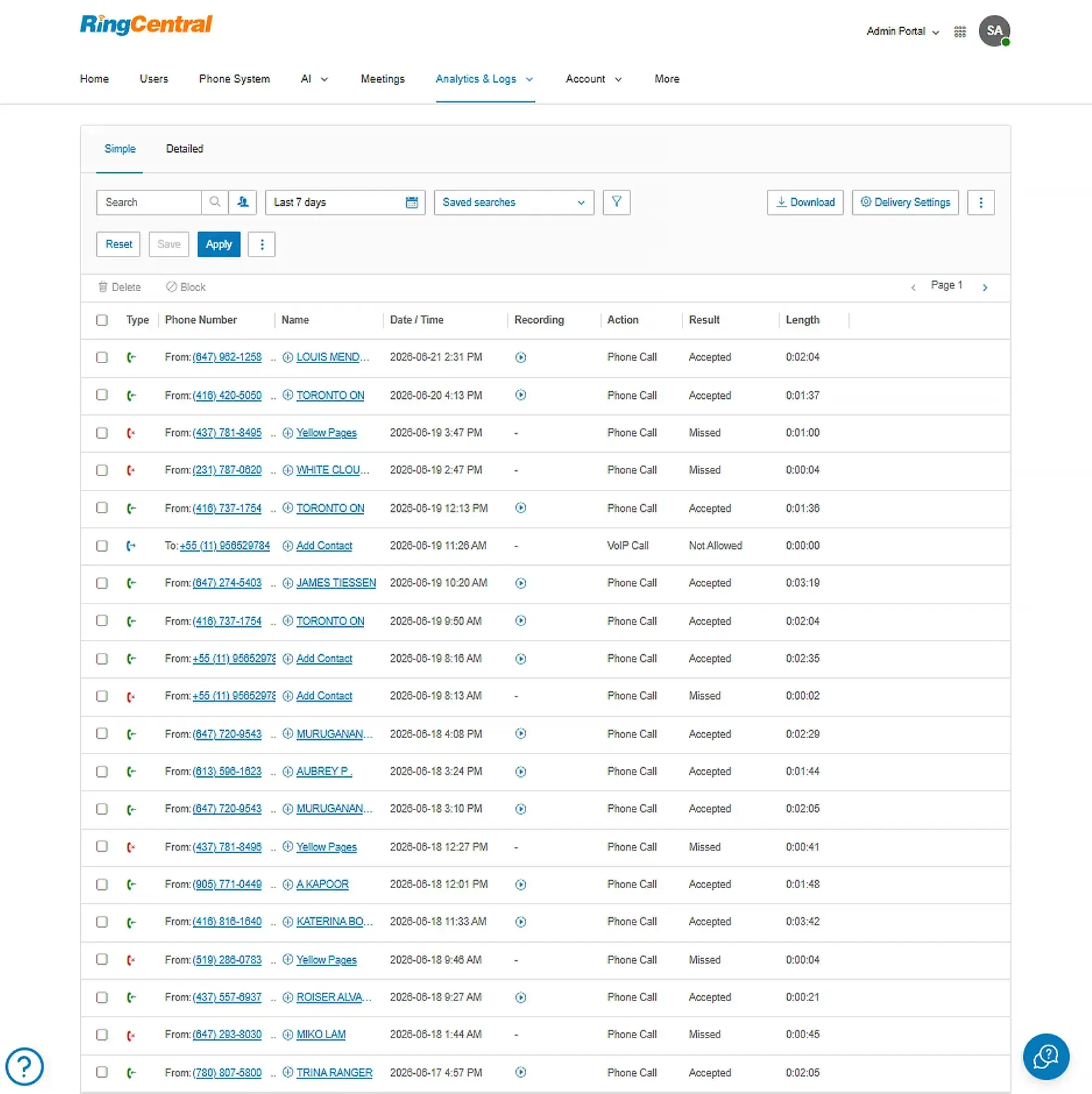 RingCentral phone system set up for Reliance Doorsmith by Thrive Solutions