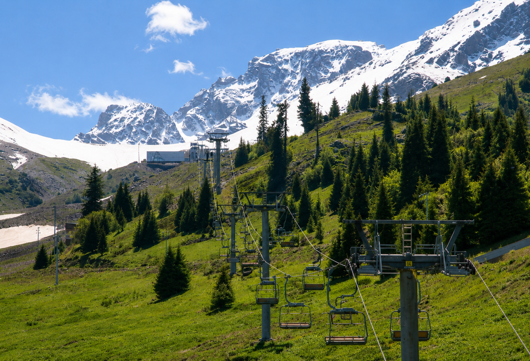 Medeu and Shymbulak mountain scenery near Almaty