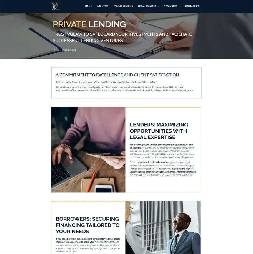 Private lending services for lenders and borrowers