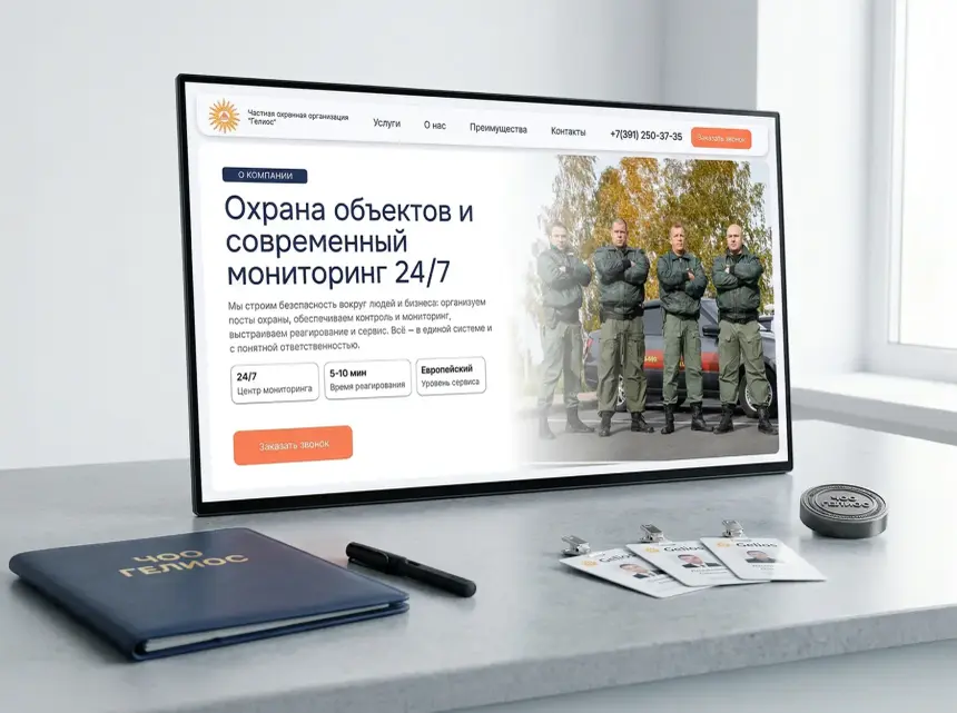 About page of the Gelios security company