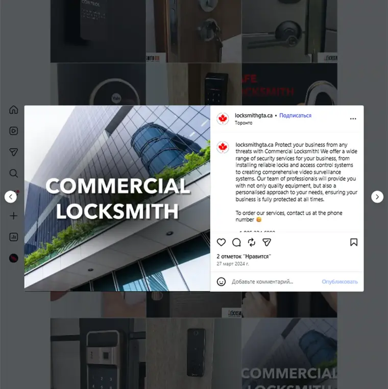 Locksmith GTA Instagram highlights and header