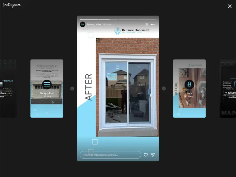 Reliance Doorsmith Instagram stories template