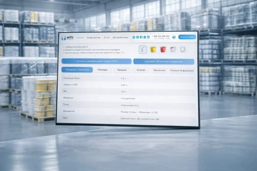 Configuration d’un produit HTI Group à l’écran