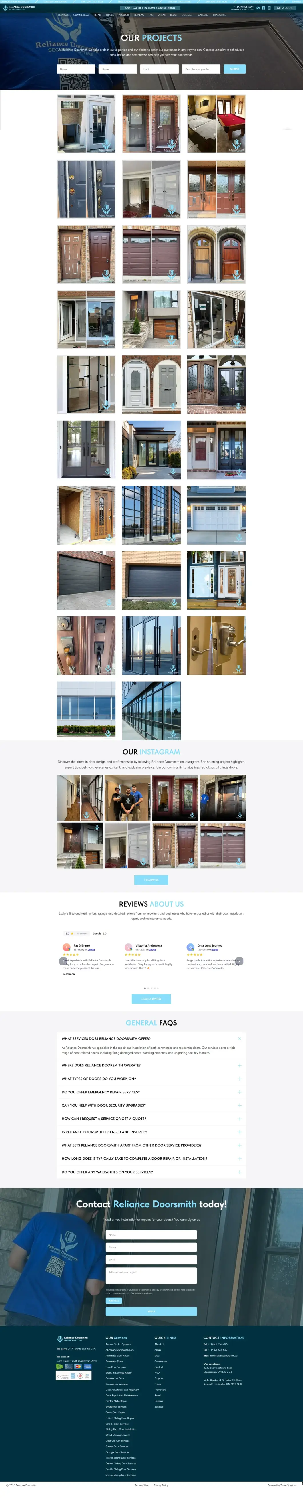 Reliance Doorsmith 网站的项目页面
